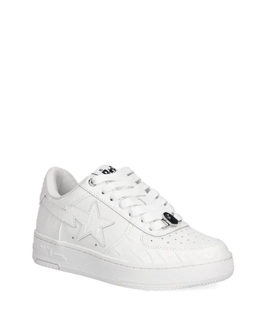A Bathing Ape White Bape Sta #3 L Textured Sneakers