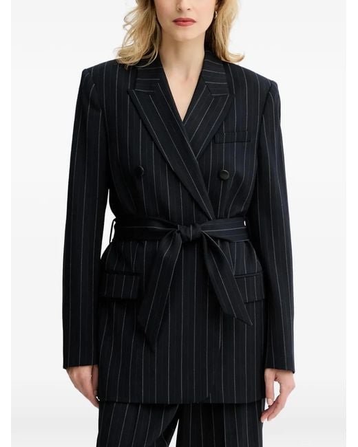 Rag & Bone Black Pinstripe Double-Breasted Blazer
