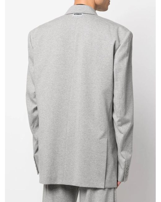 Vetements Gray Single-Breasted Shoulder-Pad Blazer for men