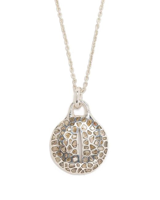 Parts Of 4 Metallic Disk Diamond Necklace