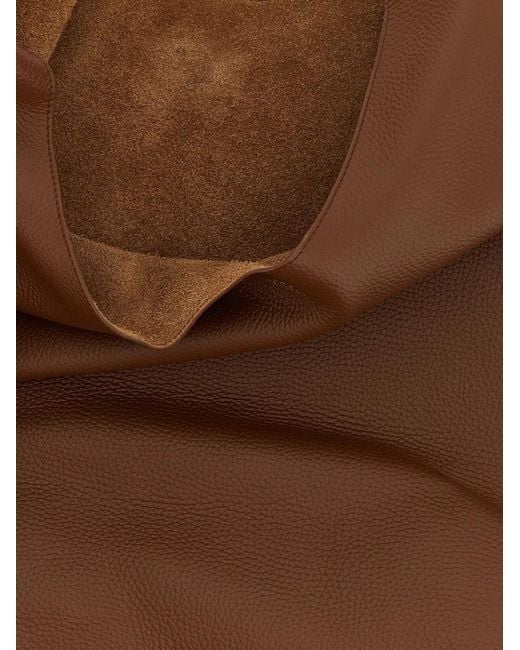 A.P.C. Brown Le Neige Hammered Leather Shoulder Bag