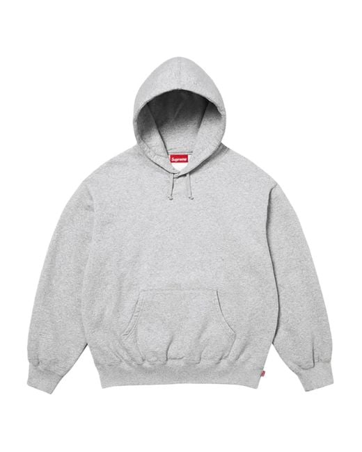 Supreme Gray Logo Appliqué Hoodie