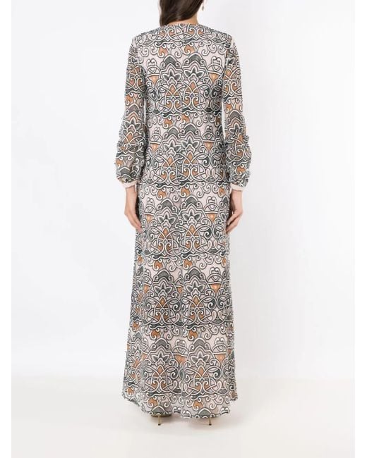 Olympiah Maxi-Jurk Met Borduurwerk in het Gray