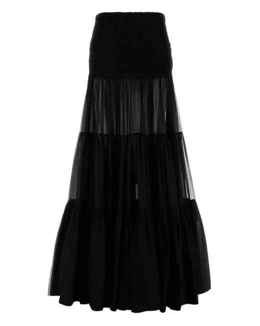 Saint Laurent Black Crepe Skirt