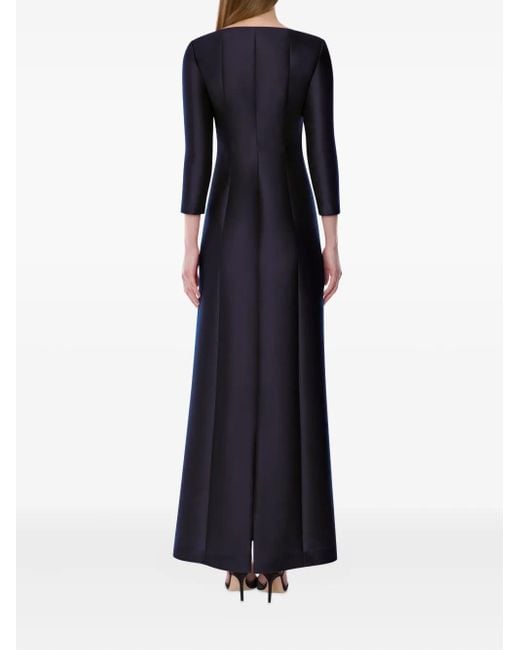 Alberta Ferretti Blue Boat-Neck Gown