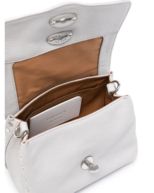 Zanellato White Postina Grained Leather Tote Bag