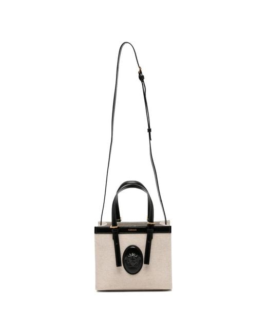 Versace White Mini Rivière Medusa Cameo Tote Bag