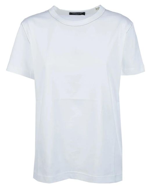 Fabiana Filippi White Jersey Round Neck Tshirt