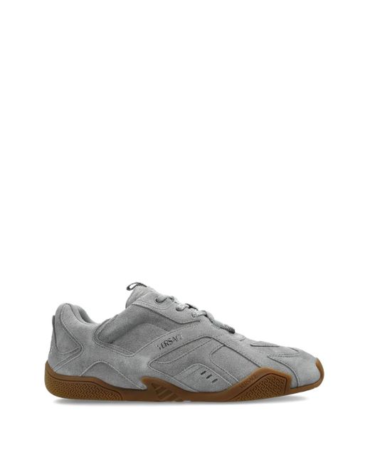 Versace Gray Galaxia Suede Sneakers for men