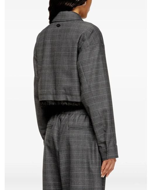 DIESEL Black Checked Cropped Jacket