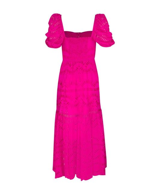 Charo Ruiz Pink Spiana Embroidered Maxi Dress