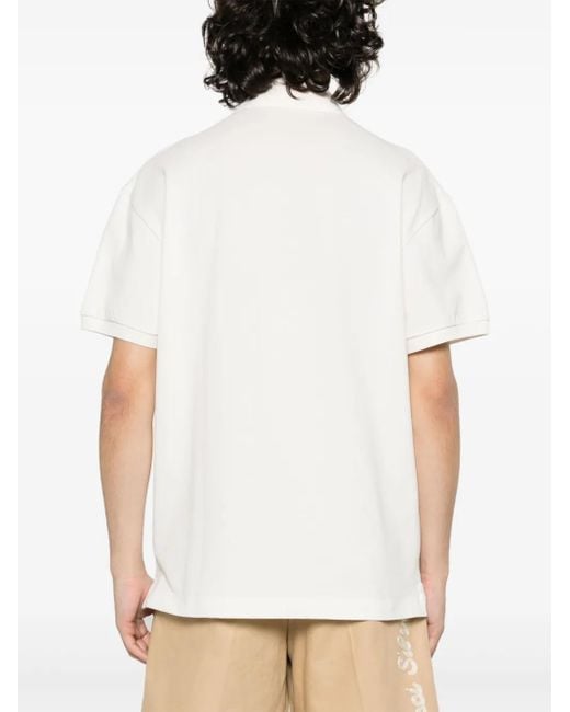 Palm Angels White Embroidered-logo Polo Shirt for men