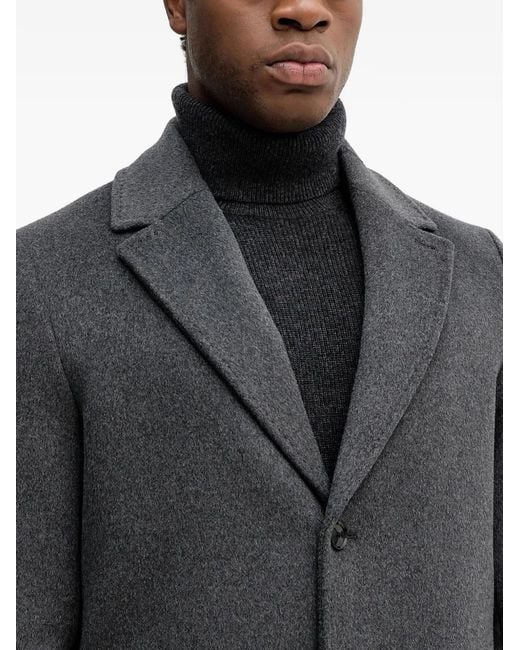 Sisley Gray Single-Breasted Coat for men