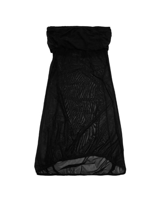 JOHANNA Paris Black Mesh Panelled Midi Skirt
