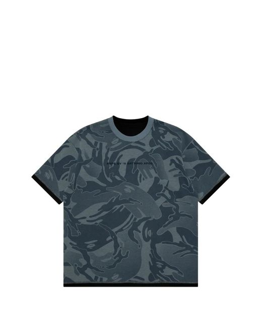 Aape By A Bathing Ape Blue Reversible Camo-Print T-Shirt for men