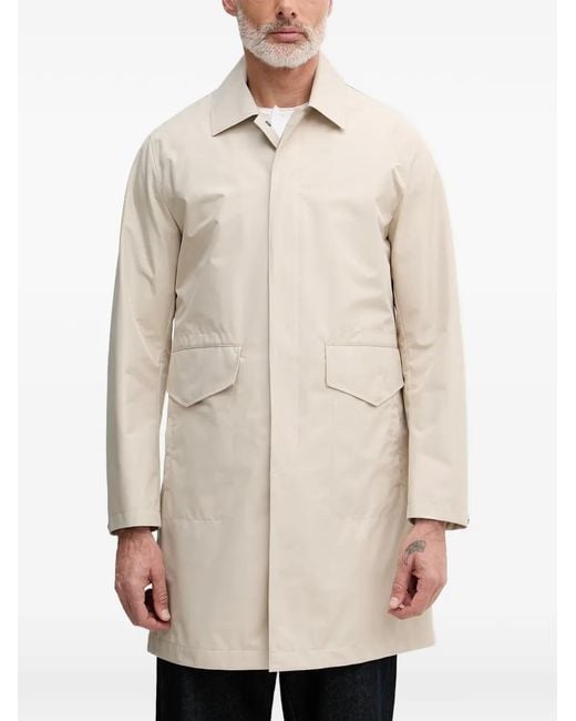 Benetton Natural Quilted Gilet-Layered Coat for men