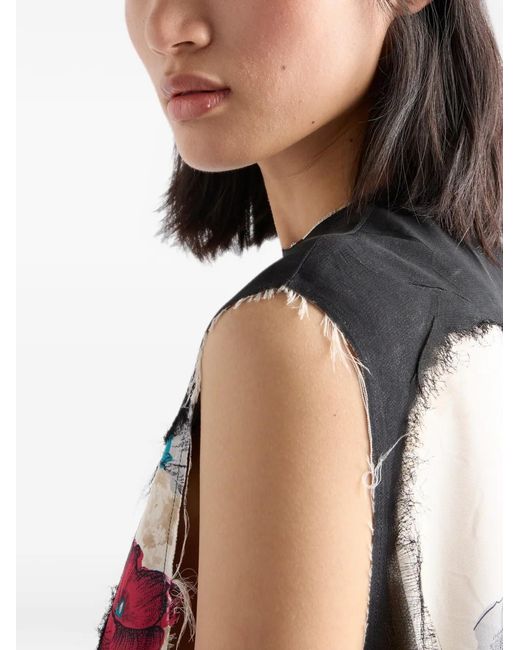 Prada Black Devoré Georgette Dress