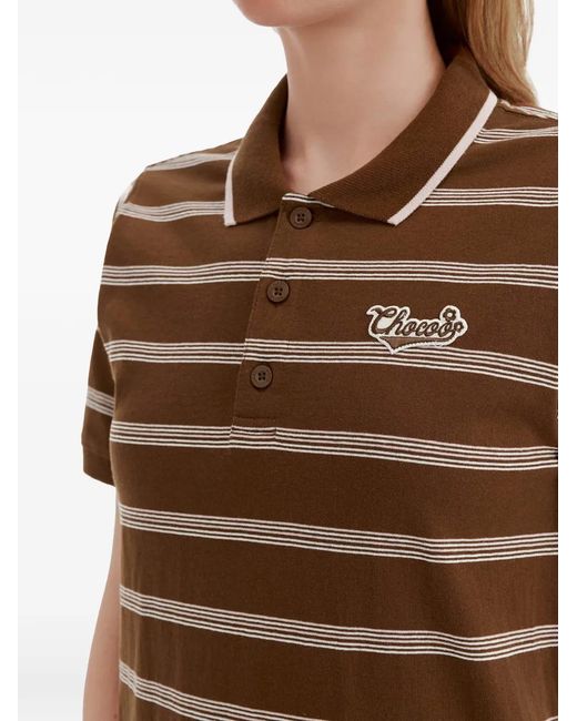 Chocoolate Brown Striped Polo Dress