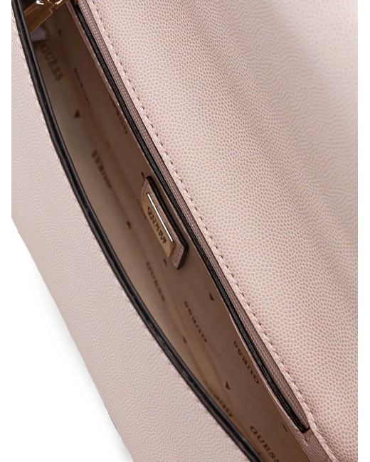 Guess Pink Isobel Heart-Motif Logo-Plaque Shoulder Bag