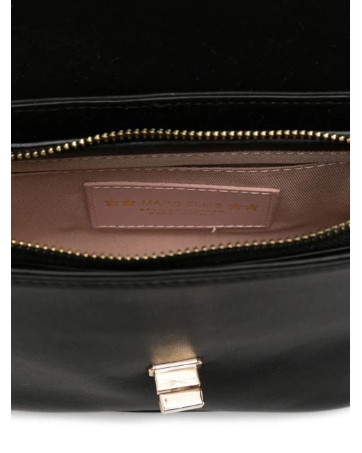 Marc Ellis Black Small Foldover-Top Shoulder Bag