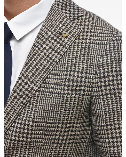 Corneliani Gray Pied-De-Poule Single-Breasted Blazer for men