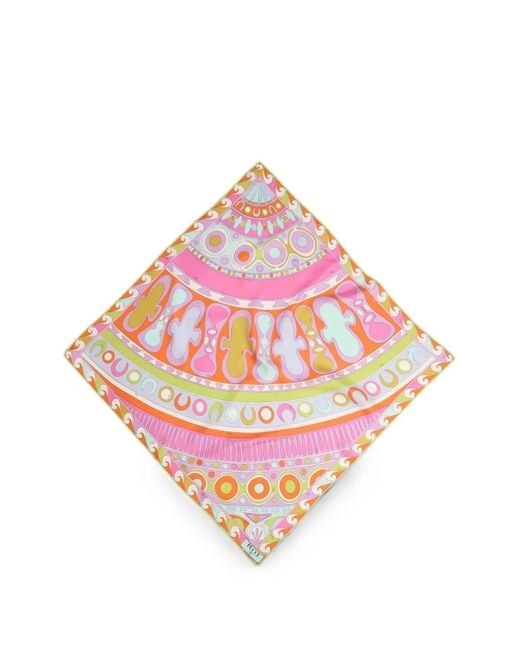 Emilio Pucci Pink Abstract-Print Scarf