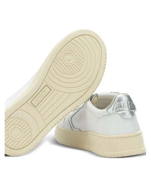 Autry White Medalist Leather Low-Top Sneakers