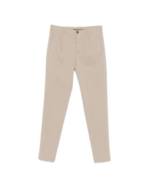 Incotex Natural Pleat-Detail Tapered Trousers for men