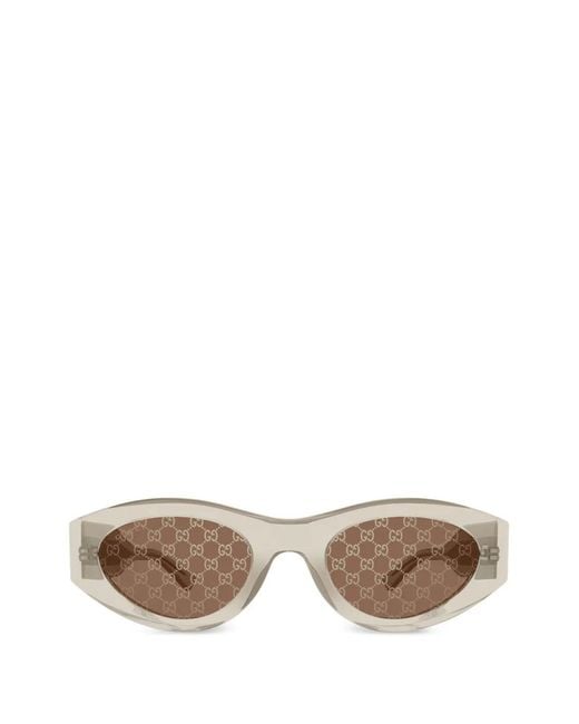 Gucci Yellow Geometric-Frame Logo Sunglasses