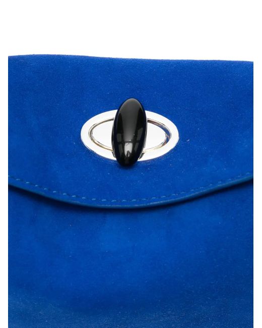 Christopher Esber Blue Mini Turn-Lock Suede Tote Bag