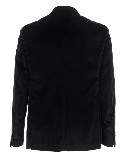 Tagliatore Black Notched-Lapel Single-Breasted Jacket for men