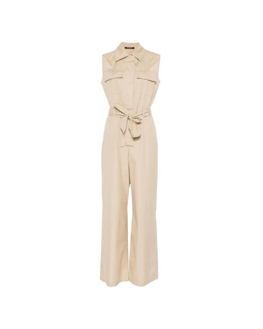 Pennyblack White Belted Sleeveless Jumpsuit