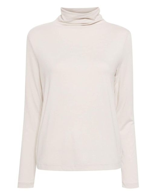 James Perse White Roll-neck Long-sleeved Jumper