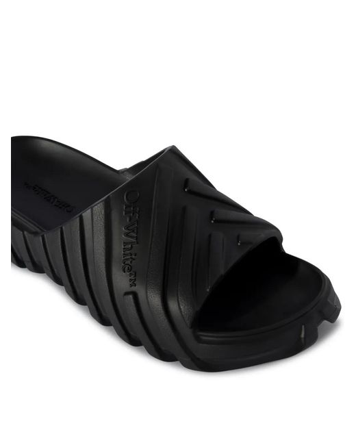 Off-White c/o Virgil Abloh Black Off Exploration Sliders for men