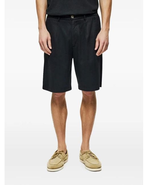 Dirty Laundry Black Belt-Loops Bermuda Shorts for men