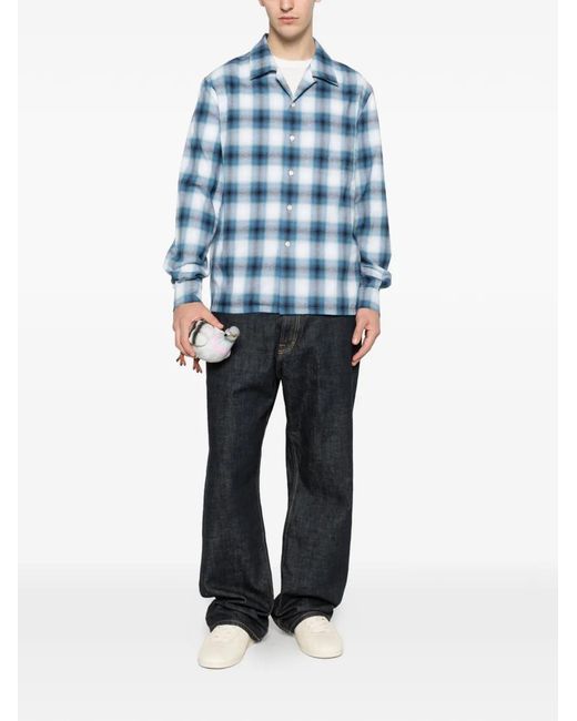 J.W. Anderson Blue Checked Shirt for men