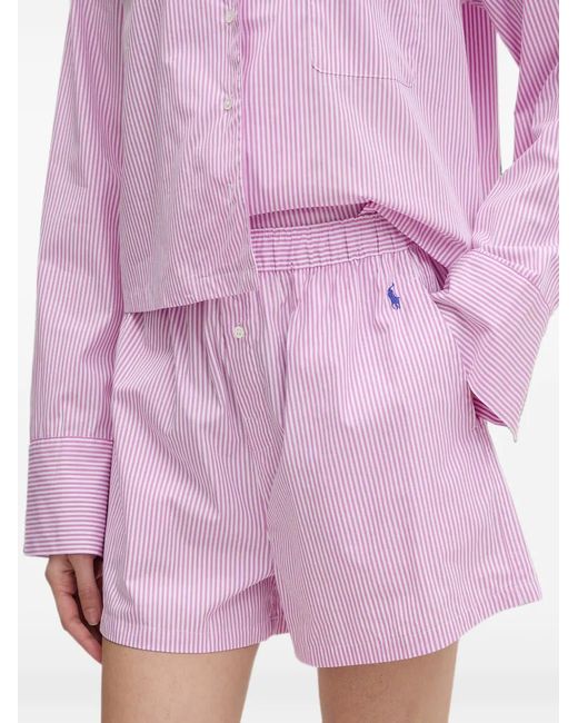 Polo Ralph Lauren Pink Striped Cotton Pajama Set