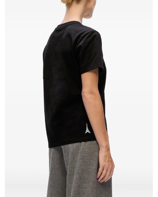 Karl Lagerfeld Black Paris Sketch-Print T-Shirt