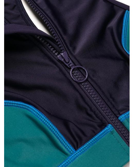 Duskii Blue Colour-Block Bikini Top