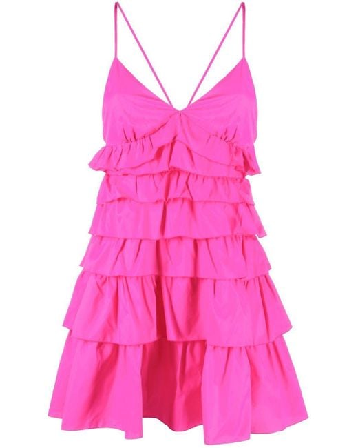 STAUD Rylie Tiered Mini Dress in Pink Lyst Canada