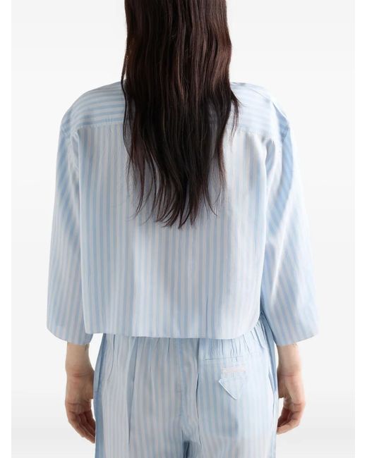 Prada Gestreept Blouse in het Blue