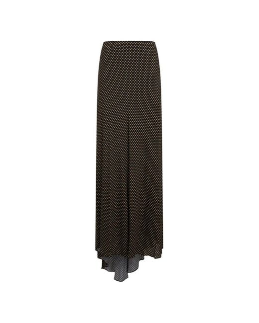 Philosophy Di Lorenzo Serafini Black Polka-Dot Asymmetric Long Skirt
