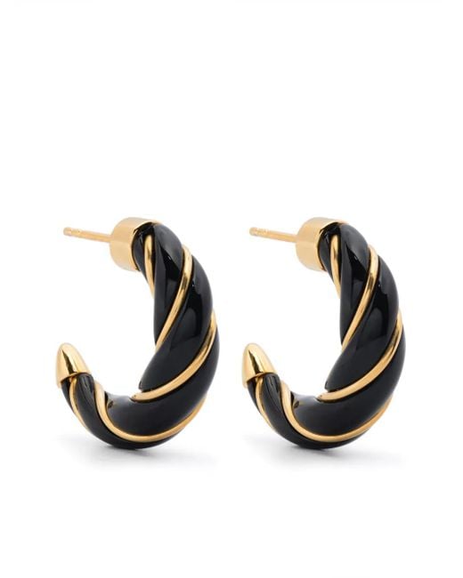 Aurelie Bidermann Black Mini Diana Twisted Earrings