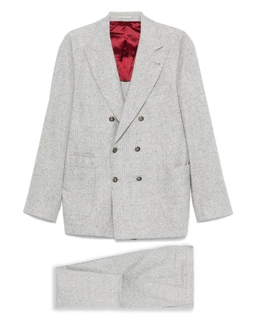 Brunello Cucinelli Gray Double-breasted Blazer for men