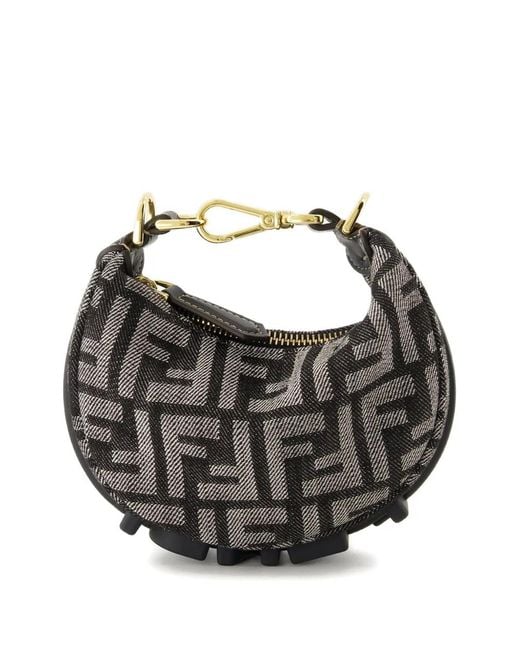 Bolso graphy mini con monograma Fendi de color Gray