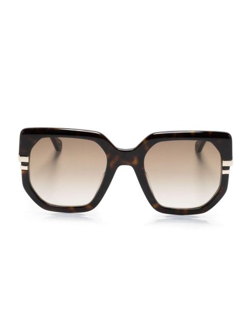 Chloé Natural Oversize-frame Sunglasses