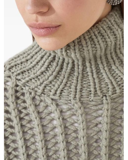 Brunello Cucinelli Gray Herringbone Tweed Baseball Cap