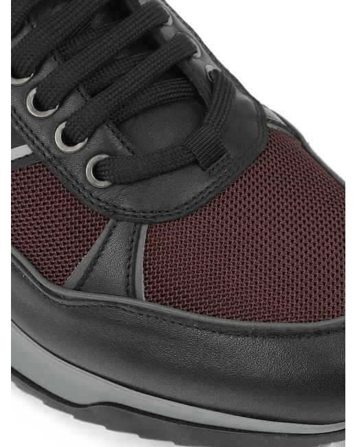 Corneliani Black Logo-Print Panelled Sneakers for men