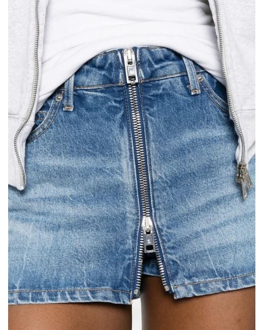 Alexander Wang Blue Zip-Front Skort