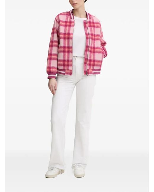 Benetton Pink Checked Zip Jacket